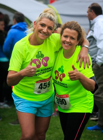 ***NO FEE PIC *** 20/05/2017 (L to R) Tara Nolan from Greystones & Suzanne Redmond from Templeogue during the Irish Kidney Association's Run for a Life family fun run which will take place this Saturday 20th May at Corkagh Park, Clondalkin, Dublin. The IKA's Run for a Life is a charity fundraiser and celebrates the ‘gift of life’ and aims to raise awareness about the vital importance of organ donation and transplantation. Now in its 9th year ‘Run for a Life’ is open to people of all ages with the option of walking, jogging or running competitively in either a chip timed 2.5km, 5km or 10km distance. Based on last year's attendance over 500 people are expected to register for the event. For more information on the event visit website www.runforalife.ie For organ donor cards Freetext DONOR to 50050 or visit website www.ika.ie/card You can now download the IKA’s new digital donor card by visiting www.donor.ie on your smartphone. Your wishes to be an organ donor can also be included on the new format driving licence which is represented by Code 115. Photo: Arthur Carron