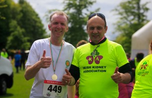 ***NO FEE PIC *** 20/05/2017 Stephen Byrne from Tralee & Pat o Sullivan from Mallow during the Irish Kidney Association's Run for a Life family fun run which will take place this Saturday 20th May at Corkagh Park, Clondalkin, Dublin. The IKA's Run for a Life is a charity fundraiser and celebrates the gift of life and aims to raise awareness about the vital importance of organ donation and transplantation. Now in its 9th year Run for a Life is open to people of all ages with the option of walking, jogging or running competitively in either a chip timed 2.5km, 5km or 10km distance. Based on last year's attendance over 500 people are expected to register for the event. For more information on the event visit website www.runforalife.ie For organ donor cards Freetext DONOR to 50050 or visit website www.ika.ie/card You can now download the IKAs new digital donor card by visiting www.donor.ie on your smartphone. Your wishes to be an organ donor can also be included on the new format driving licence which is represented by Code 115. Photo: Arthur Carron